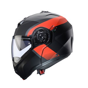 Casco de Moto Abatible CABERG DUKE EVO Indy matt gun metal/red fluor/black