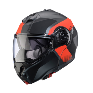 Casco de Moto Abatible CABERG DUKE EVO Indy matt gun metal/red fluor/black