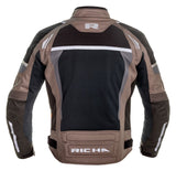 chaqueta moto hombre cafe