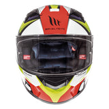 Casco moto amarillo rojo