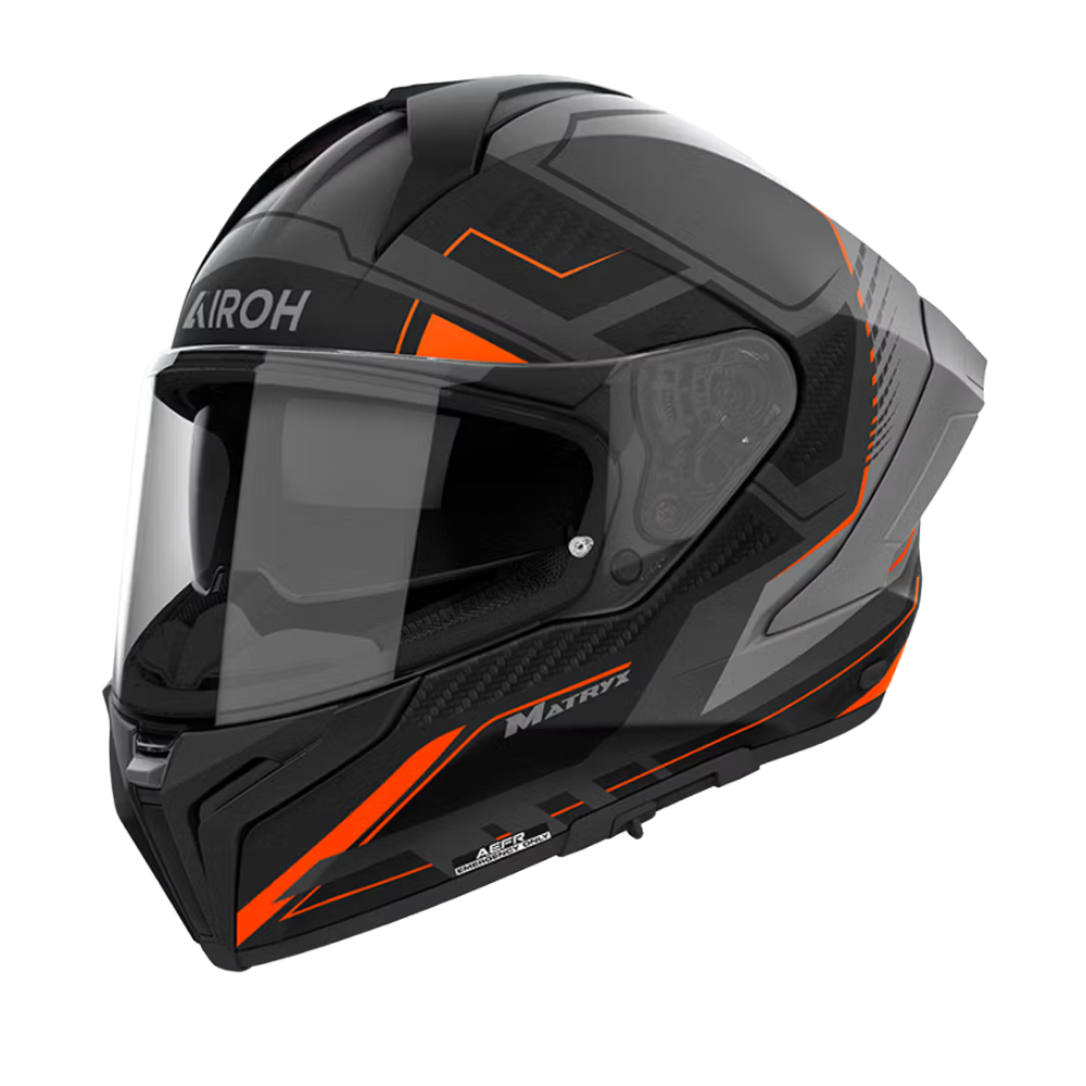 Casco Airoh Matryx Rocket Naranjo Mate - S