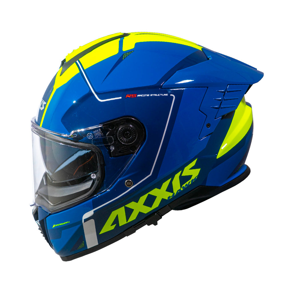 Casco Axxis Hawk SV Spear C13 Amarillo Fluor Brillo