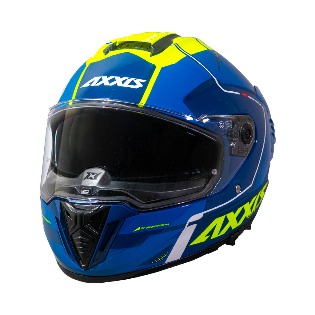 Casco Axxis Hawk SV Spear C13 Amarillo Fluor Brillo