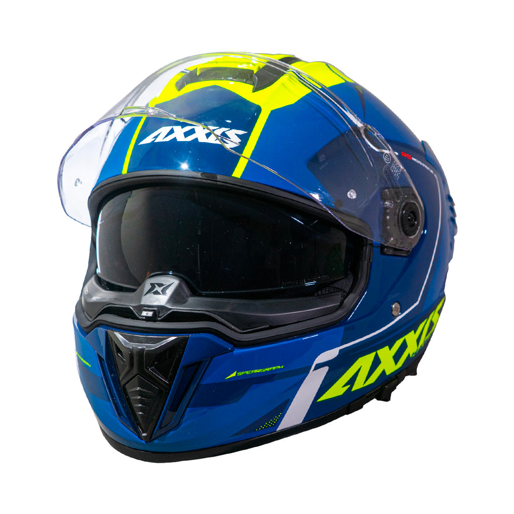 Casco Axxis Hawk SV Spear C13 Amarillo Fluor Brillo