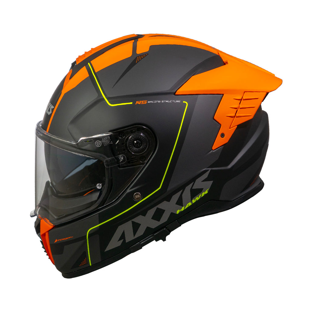 Casco Axxis Hawk SV Spear B24 Naranja Mate