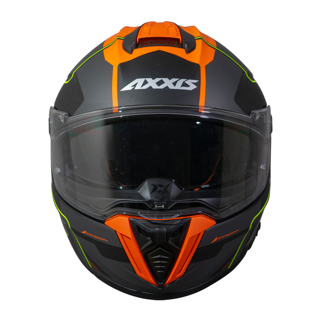 Casco Axxis Hawk SV Spear B24 Naranja Mate