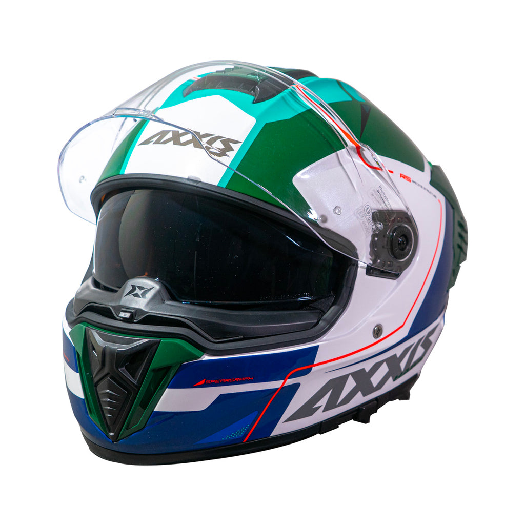 Casco Axxis Hawk SV Spear A6 Verde Brillo