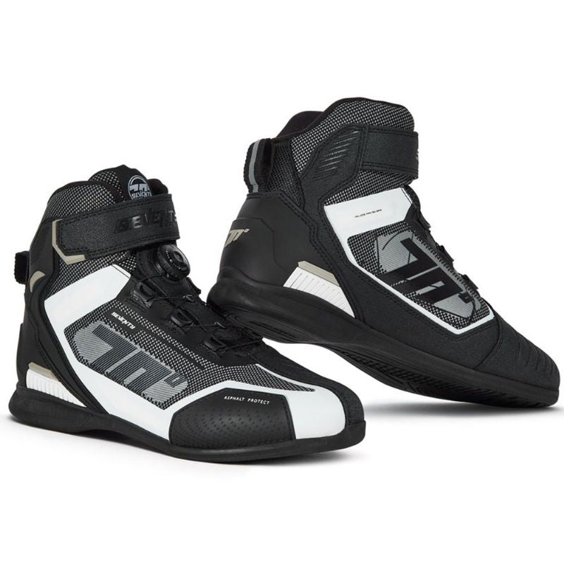 Bota de Moto Seventy Veloce Pro Negro/Blanco - 36