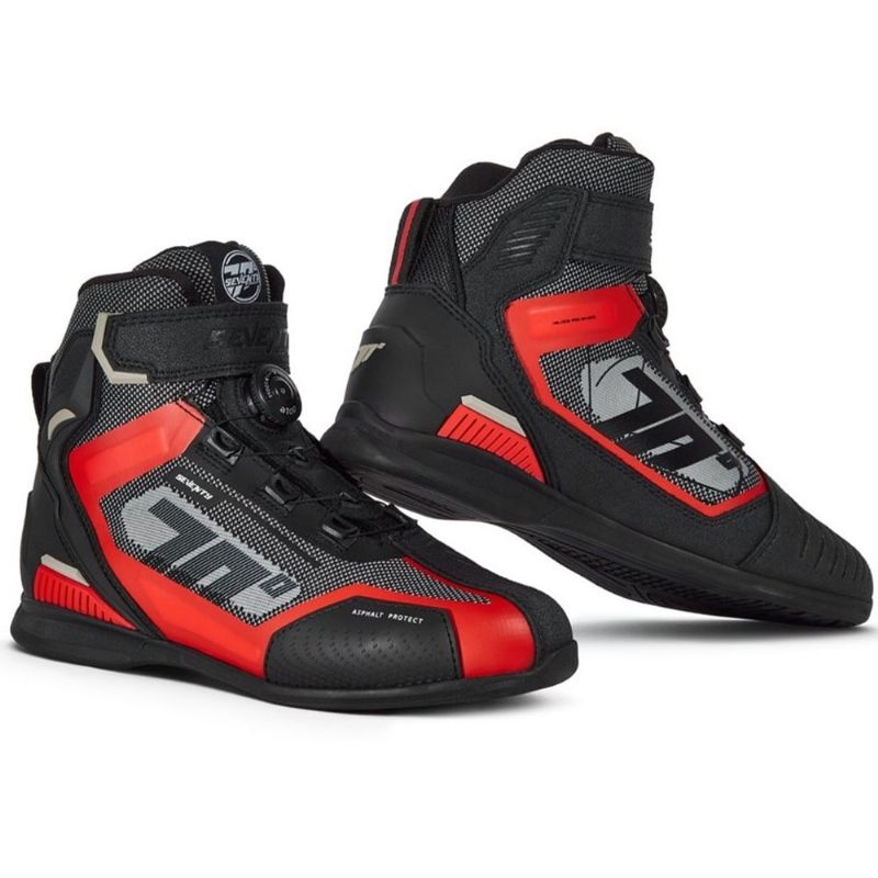 Bota de Moto Seventy Veloce Pro Negro/Rojo - 36