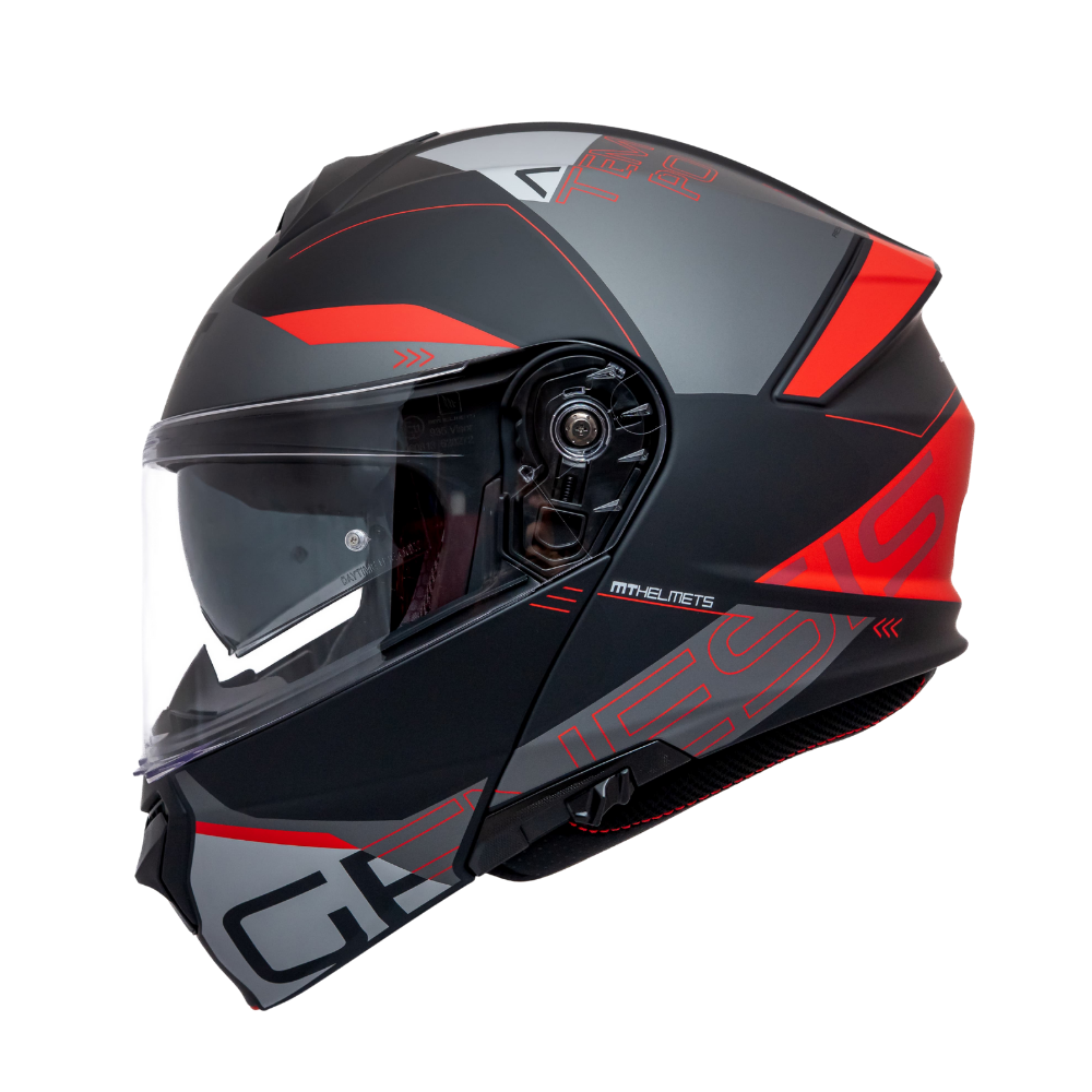 Casco MT Genesis SV Atempo B15 Mate Rojo/Gris/Negro - XS