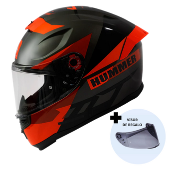 Casco de Moto MT Helmets Hummer Quo B5 Rojo Brillo + Pantalla Dark