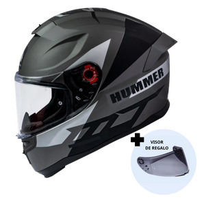 Casco de Moto MT Helmets Hummer Quo Titanium Mate + Pantalla Dark