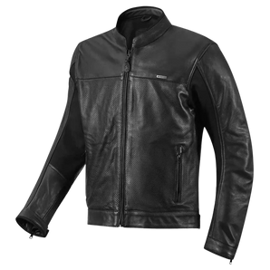 Chaqueta para Moto Seventy SD-JL4 Legend Classic Cuero Verano Hombre Negro