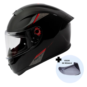 Casco de Moto MT Helmets Hummer Solid A1 Negro Brillo + Pantalla Dark
