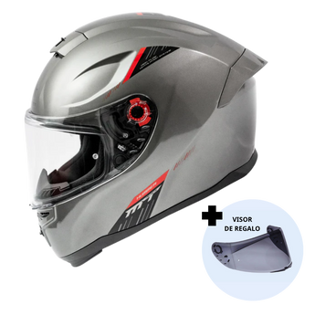 Casco de Moto MT Helmets Hummer Solid A2 Titanium Brillo + Pantalla Da – Bikesport Chile