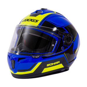 Casco de Moto Axxis Draken S Sonar E7 Azul Brillo