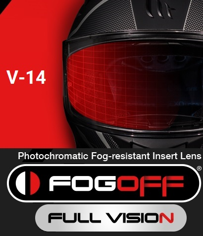 Antiempañante Fogoff fotocromatico MT-V-14 / Compatible con casco MT Hummer / Targo / Rapide / Revenge 2