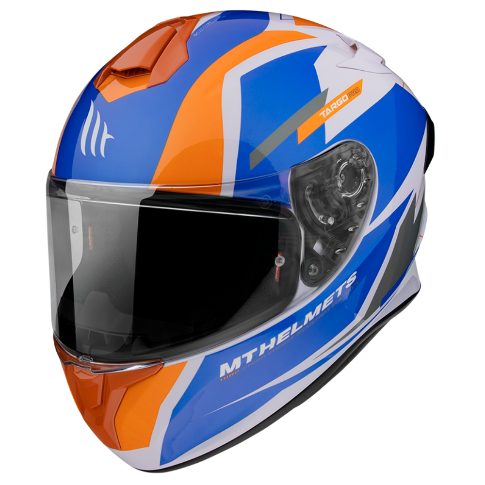 Casco de Moto MT Helmets Targo Pro Sound D4 Naraja Perla Brillo - S