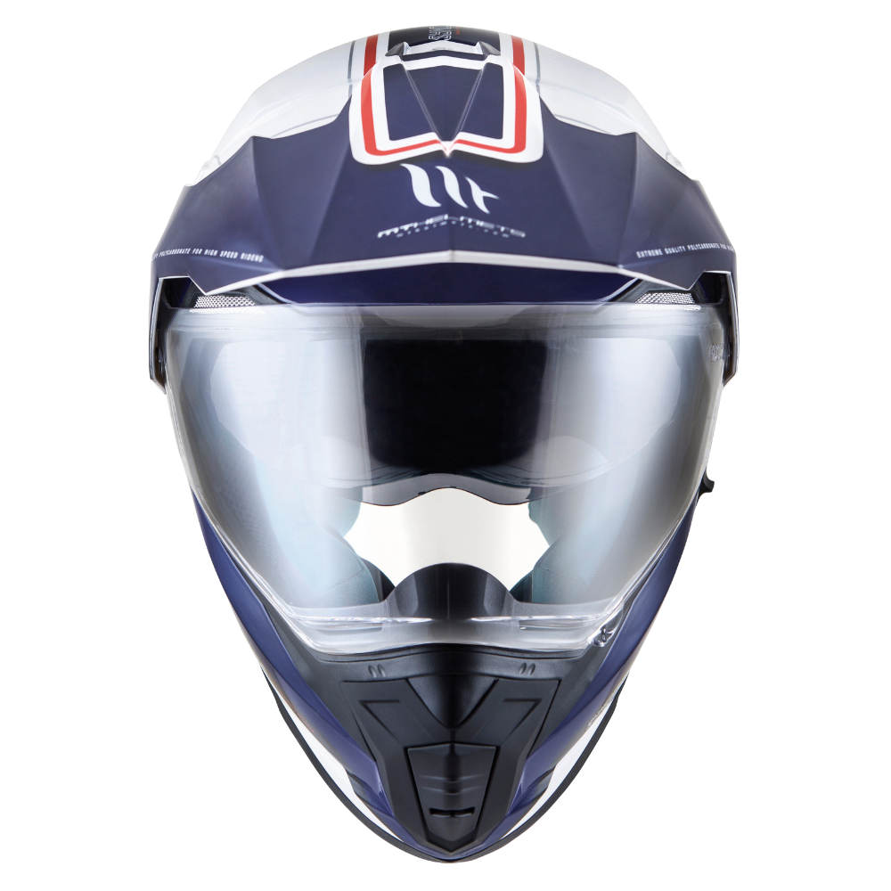 Casco de Moto MT Helmets - Synchrony Duo "Vintage" Blanco/Azul/Rojo