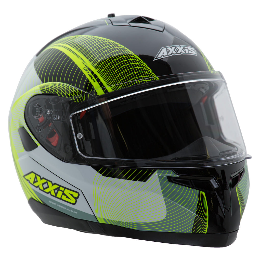 Casco de Moto Axxis Optimus Spirit, Negro/Blanco/Amarillo