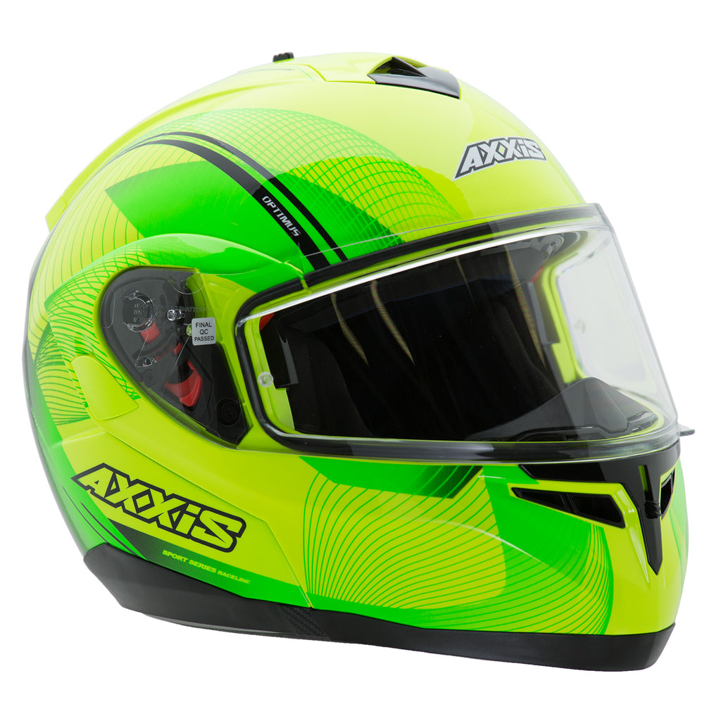 Casco de Moto Axxis Optimus Spirit, Amarillo/ Verde