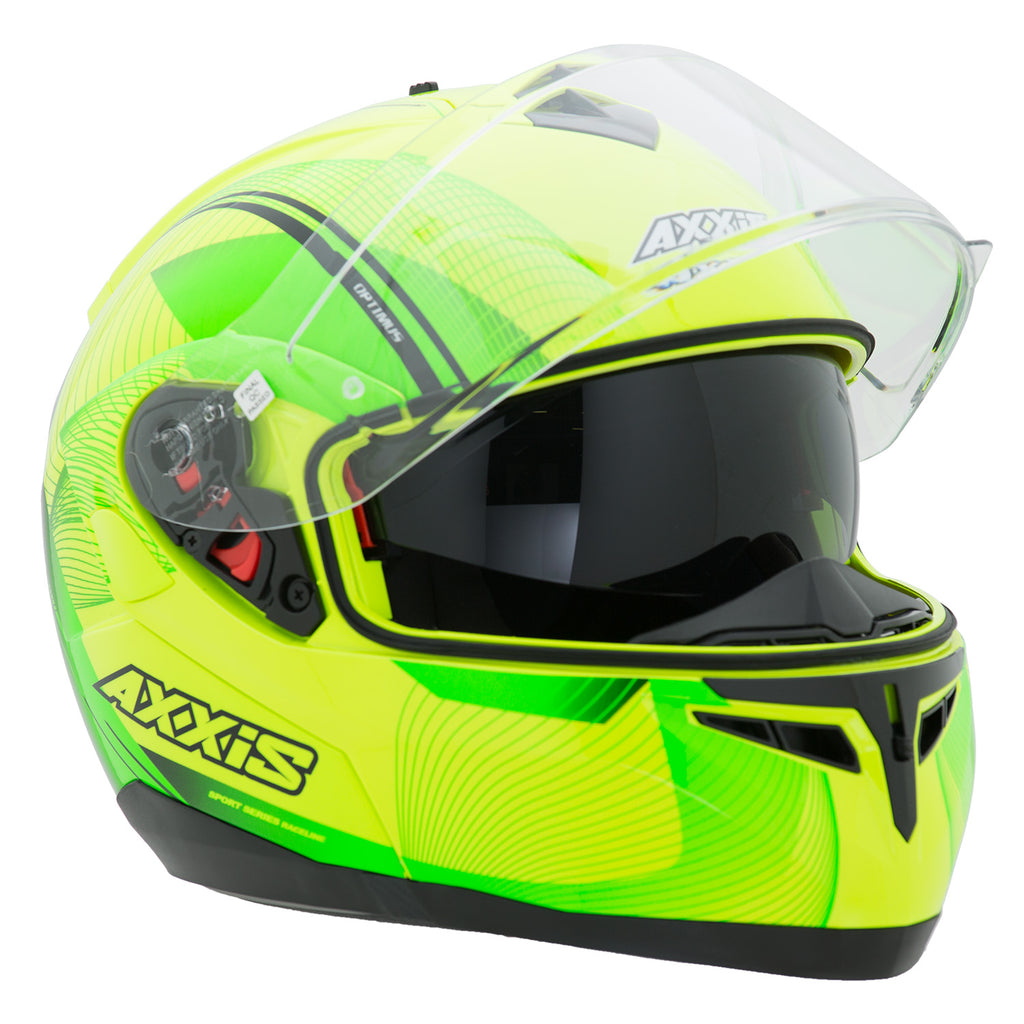 Casco de Moto Axxis Optimus Spirit, Amarillo/ Verde