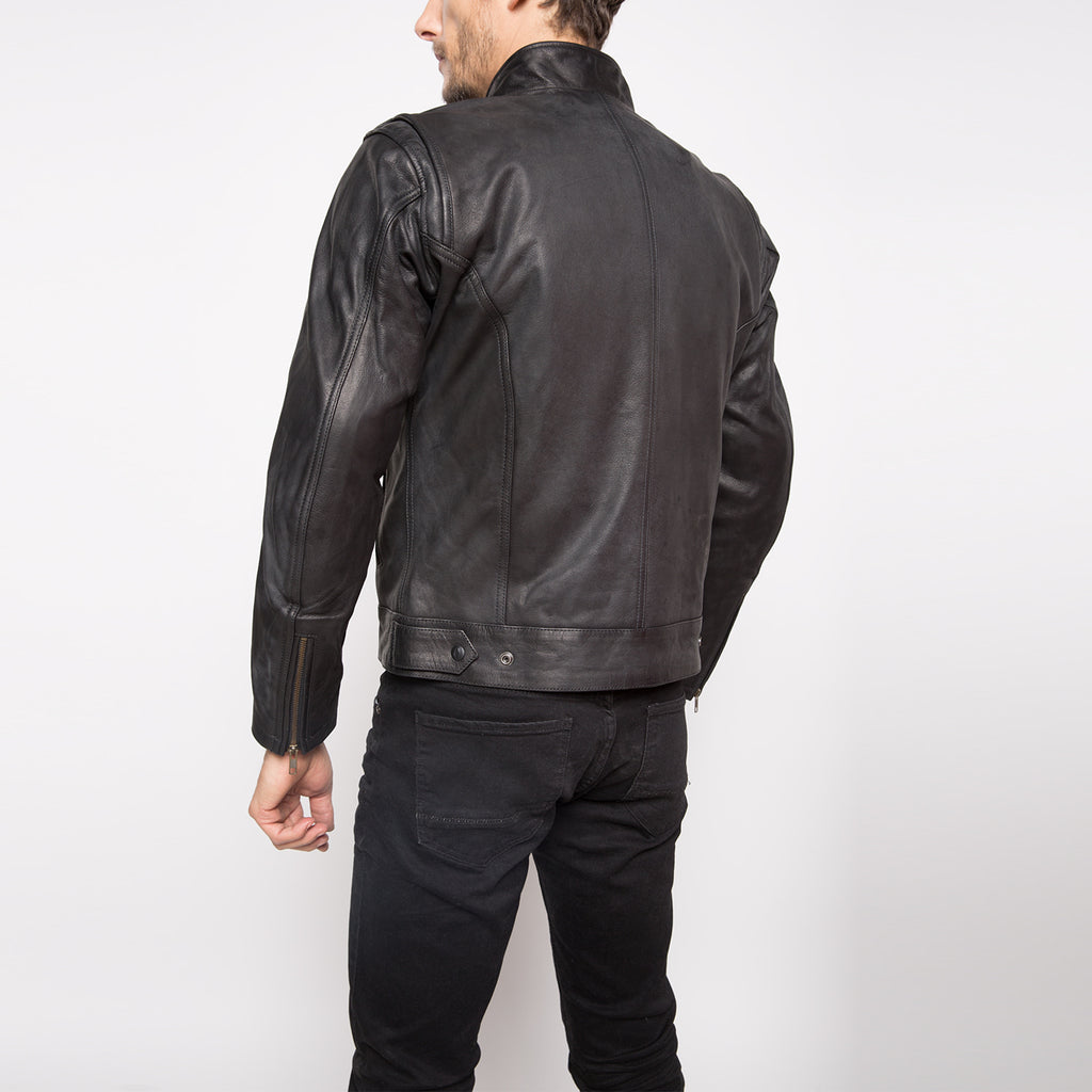 chaqueta moto cuero hombre