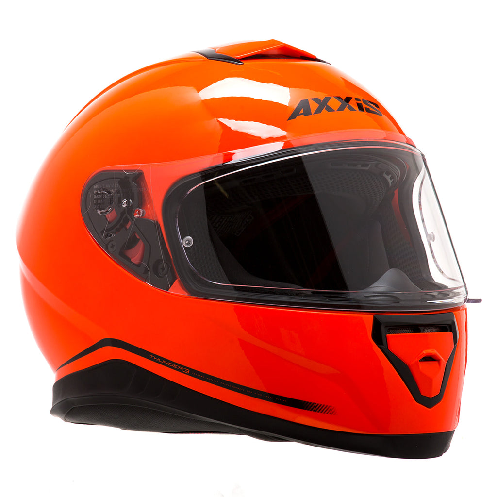 Casco de Moto Axxis Thunder 3 SV Solid, Naranja brillo