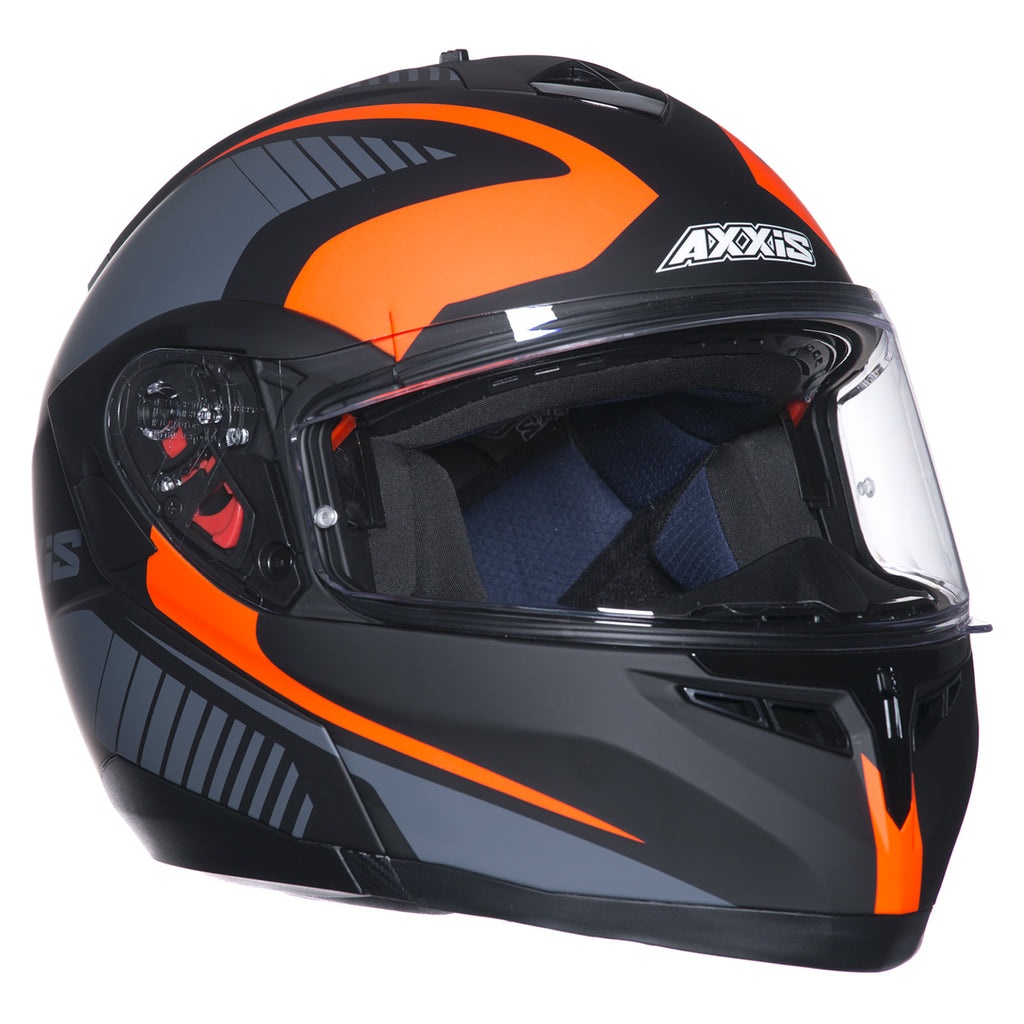 Casco de Moto Axxis Optimus Quest, Negro/ Naranja