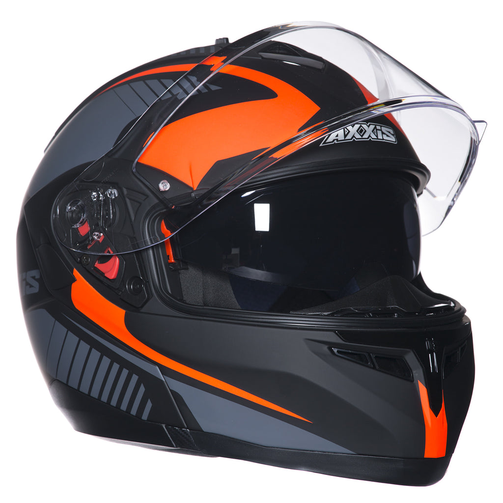 Casco de Moto Axxis Optimus Quest, Negro/ Naranja