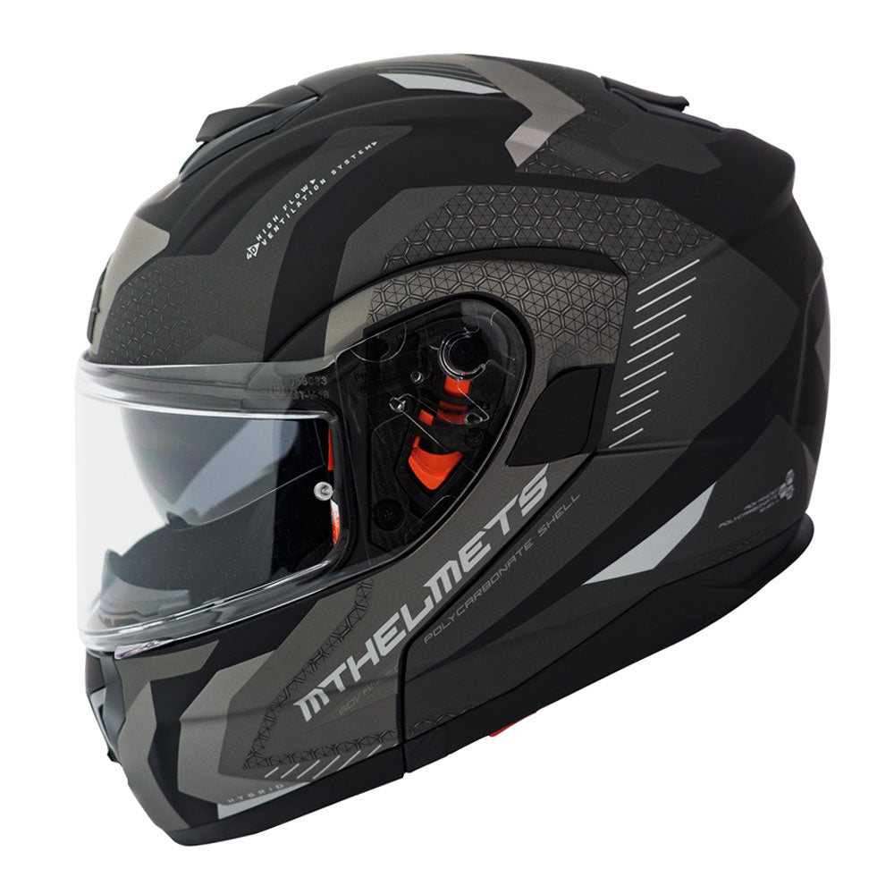 Casco de Moto MT Helmets - ATOM SV Híbrido E2 Gris Mate + Antiempañante Fogoff - S
