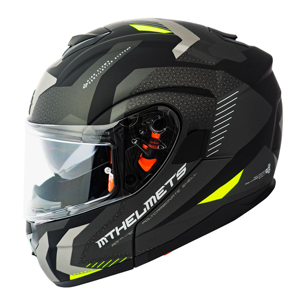Casco de Moto MT Helmets ATOM SV H brido F2 Amarillo Fluor