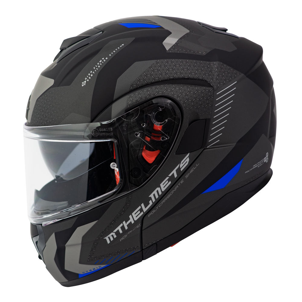 Casco de Moto MT Helmets - ATOM SV Híbrido F7 Azul Mate + Antiempañante Fogoff - S