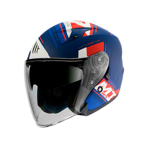 Casco moto azul