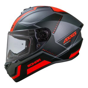 Casco de Moto Axxis Draken S Sonar B5 Rojo Fluor Mate