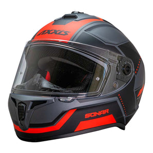 Casco de Moto Axxis Draken S Sonar B5 Rojo Fluor Mate