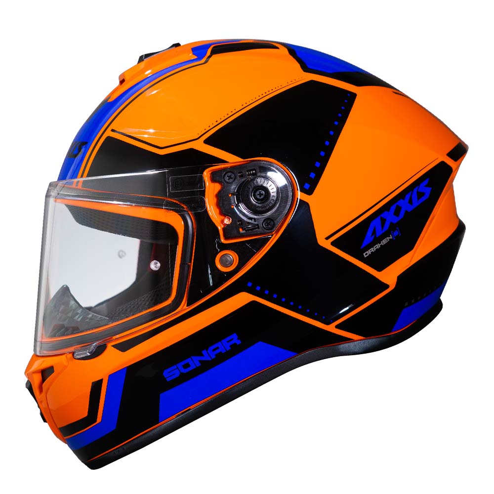 Casco de Moto Axxis Draken S Sonar C4 Naranja Brillo - S