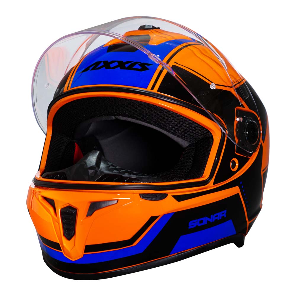 Casco de Moto Axxis Draken S Sonar C4 Naranja Brillo