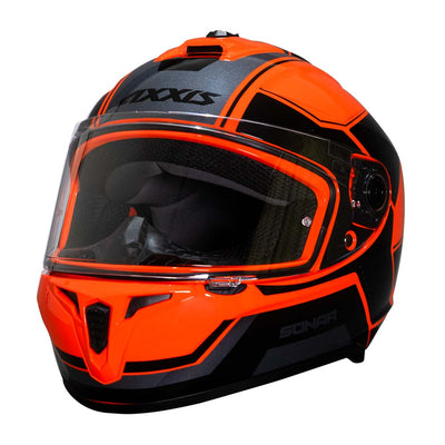 Casco de Moto Axxis Draken S Sonar C5 Rojo Fluor Brillo