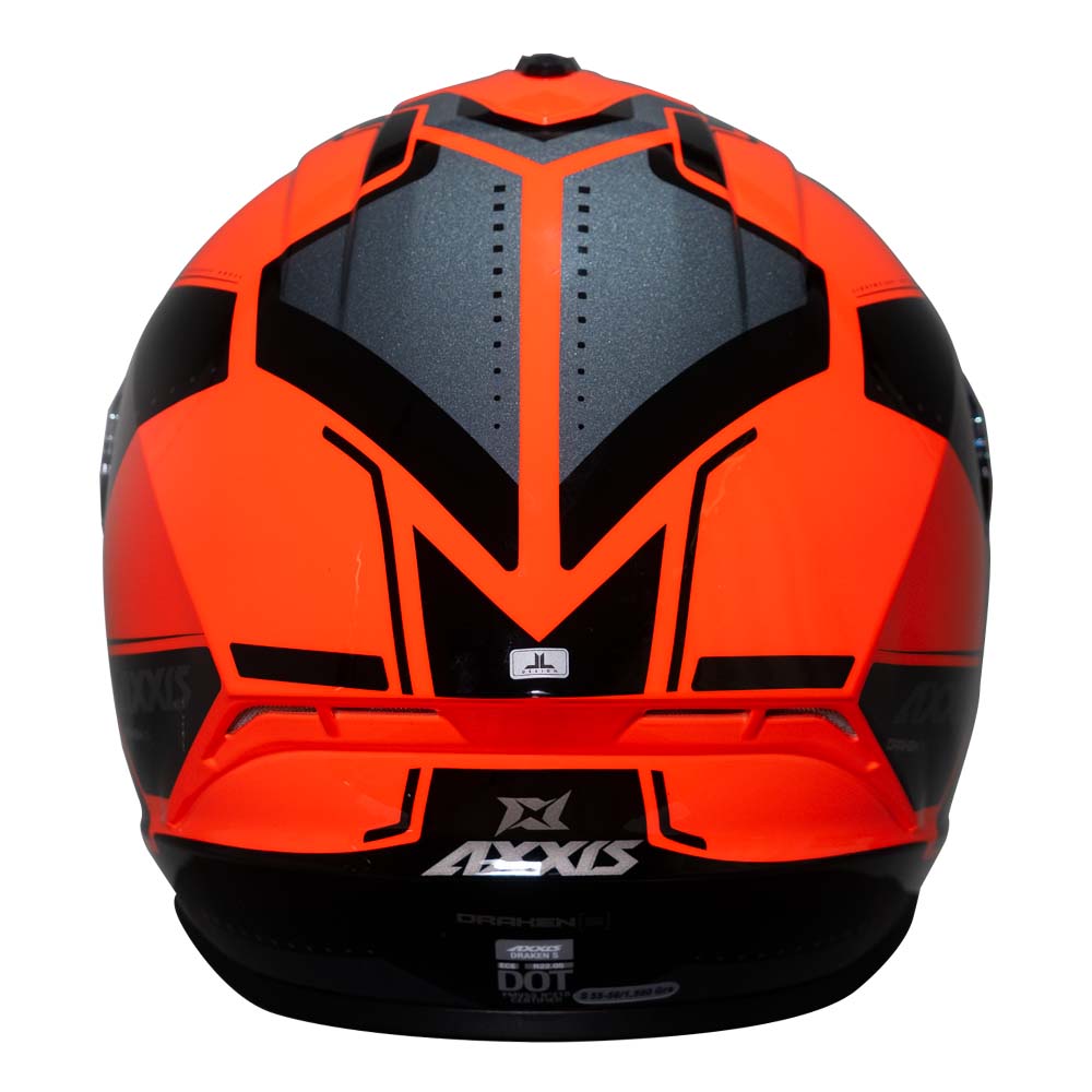 Casco de Moto Axxis Draken S Sonar C5 Rojo Fluor Brillo