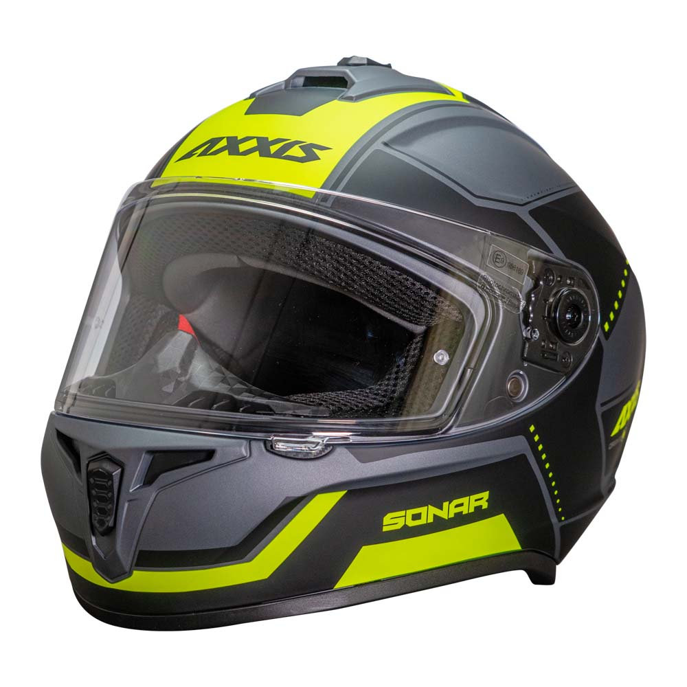 Casco de Moto Axxis Draken S Sonar D3 Amarillo Fluor Mate