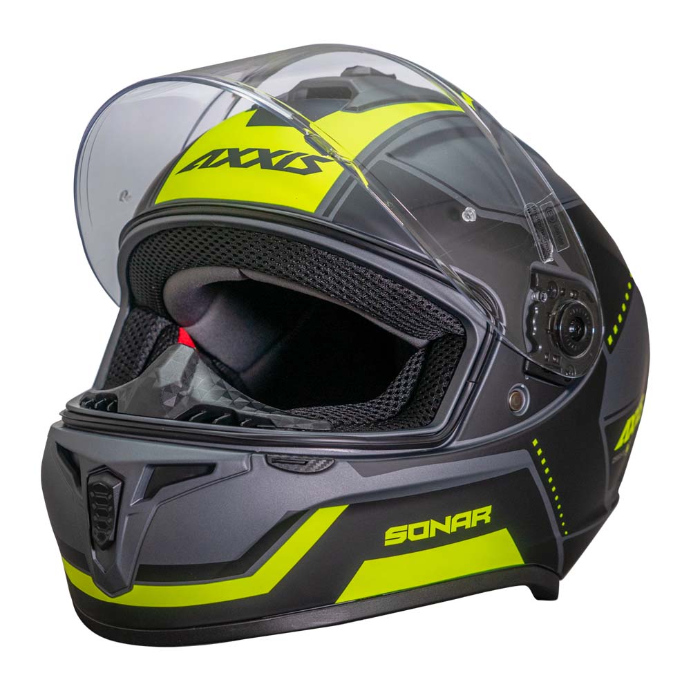 Casco de Moto Axxis Draken S Sonar D3 Amarillo Fluor Mate