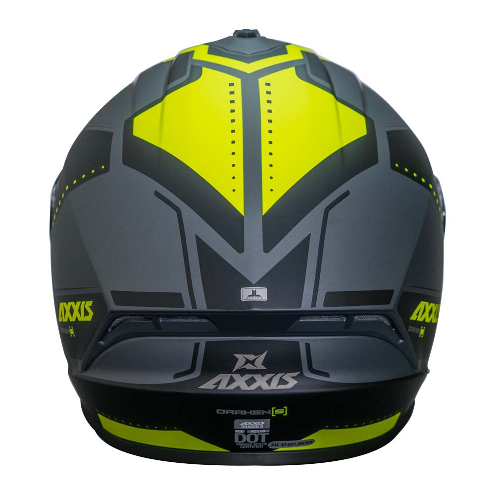 Casco de Moto Axxis Draken S Sonar D3 Amarillo Fluor Mate