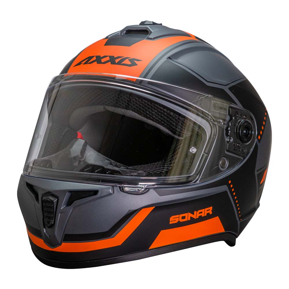 Casco moto naranja deals