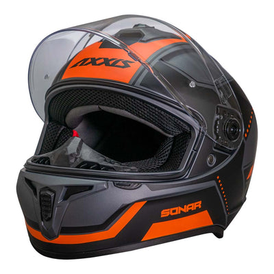 Casco de Moto Axxis Draken S Sonar D4 Naranja Mate