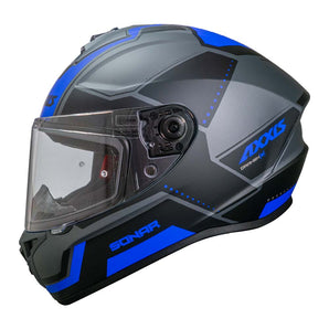 Casco de Moto Axxis Draken S Sonar D7 Azul Mate