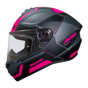 Casco de Moto Axxis Draken S Sonar D8 Rosado Mate