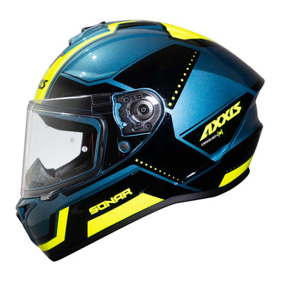 Casco de Moto Axxis Draken S Sonar E17 Azul Brillo