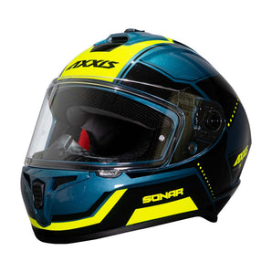 Casco de Moto Axxis Draken S Sonar E17 Azul Brillo