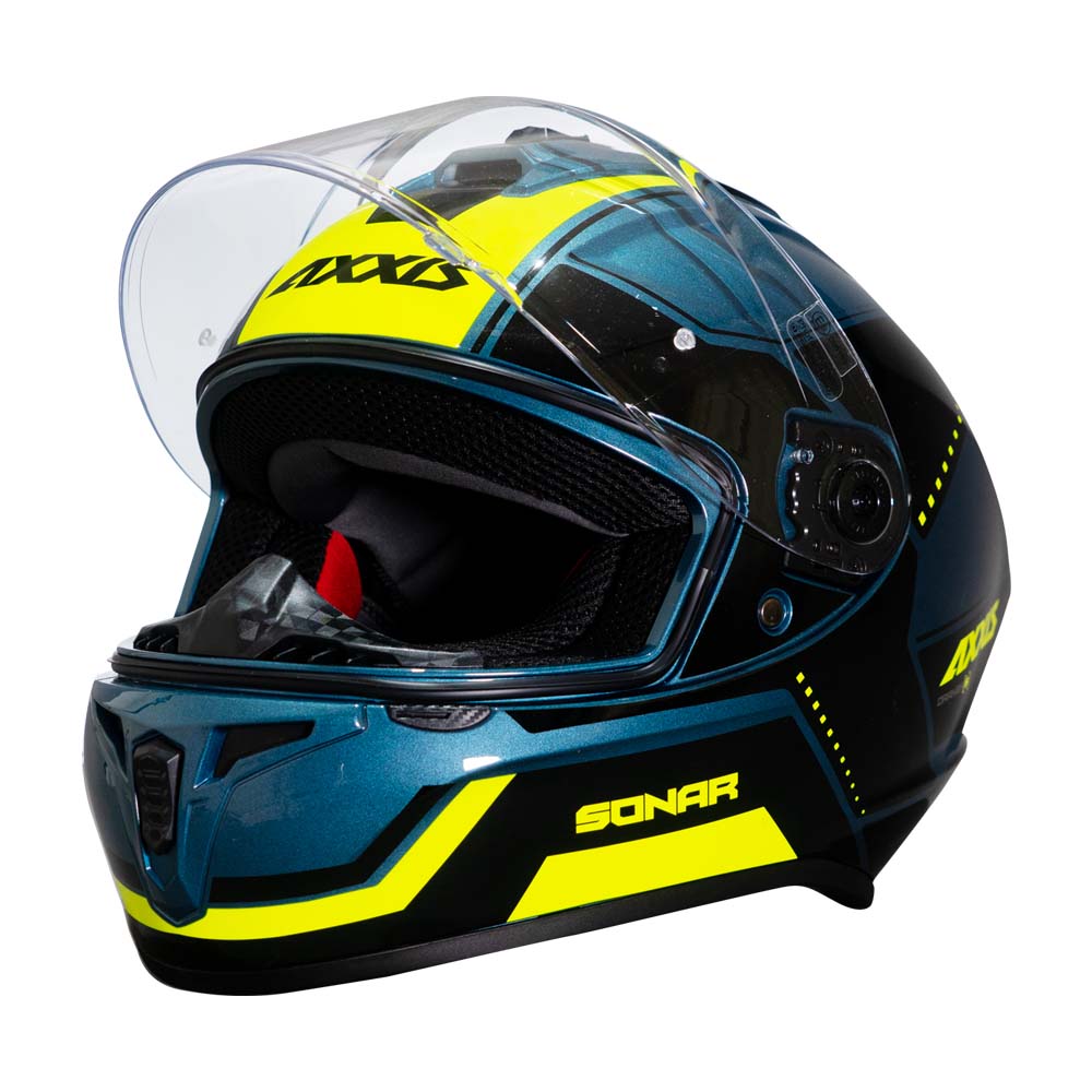 Casco de Moto Axxis Draken S Sonar E17 Azul Brillo